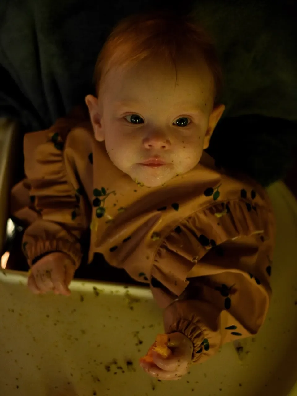 Baby portrait in warm window light, documentary family photography